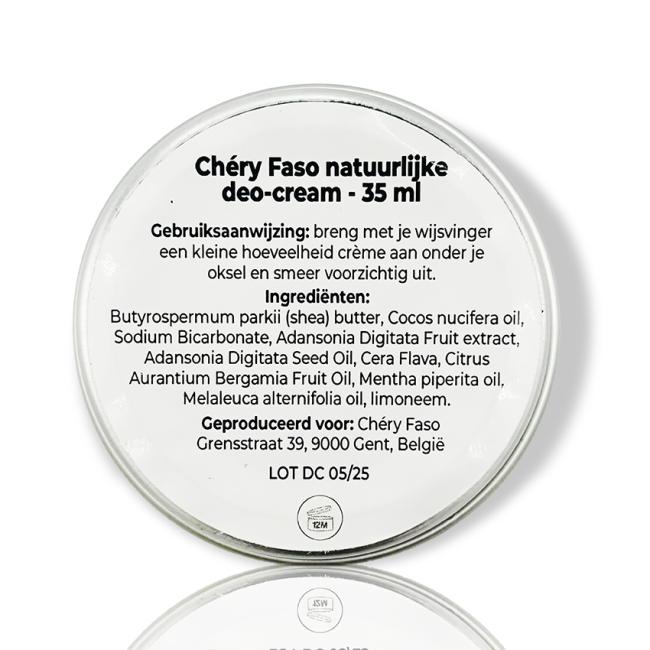 Chéry Faso deo crème met bergamot, pepermunt & tea tree - 35 ml